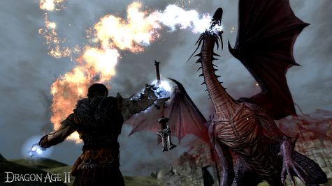 Dragon Age II screenshot - combat with Dragon